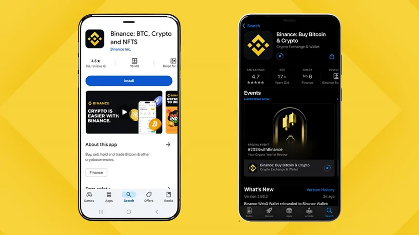 Download Binance from App Store, Google Play or simply open its web application on your desktop. 