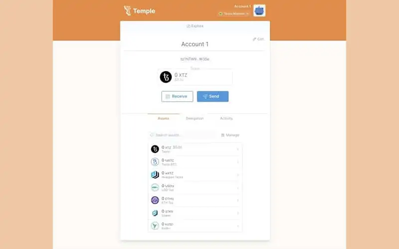 Temple Wallet Layout