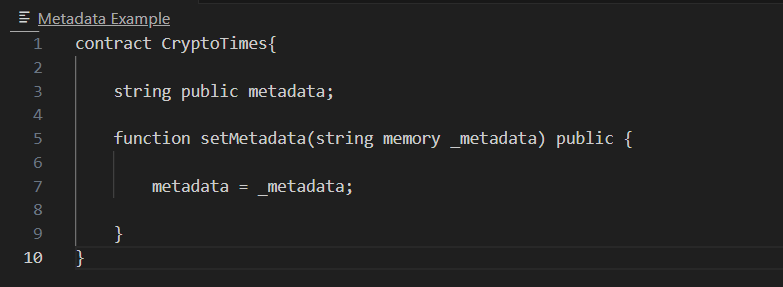 Metadata to blockchain transactions